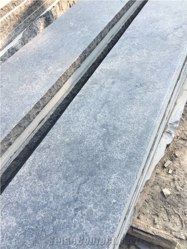 China Chateau Limestone Steps, Blue Limestone Floor Paving Sliver Valley Coping &Steps & Pavers