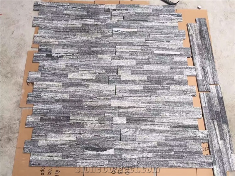 G302 Granite Culture Stone, Build Wall Tiles, Split Surface Nero Santiago Granite