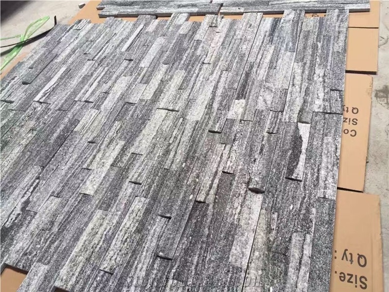 G302 Granite Culture Stone, Build Wall Tiles, Split Surface Nero Santiago Granite