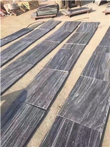 G302 Nero Santiago Granite,Grey Granite with White Stripe