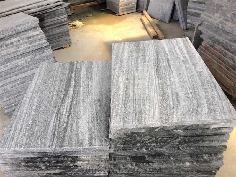 G302 Nero Santiago Granite,Grey Granite with White Stripe