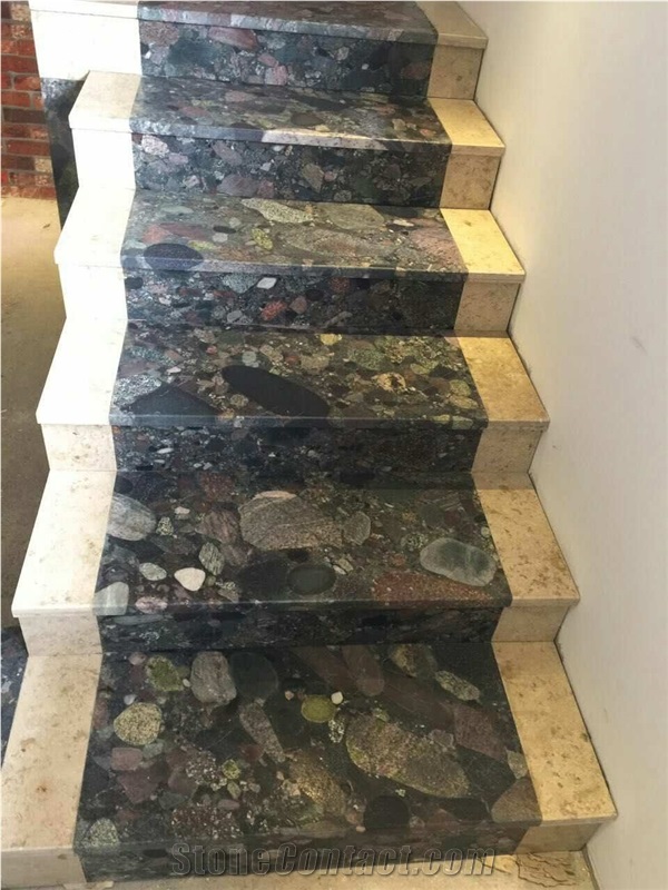 China Multi-Color Granite-Color Pearl Polished Stairs & Steps
