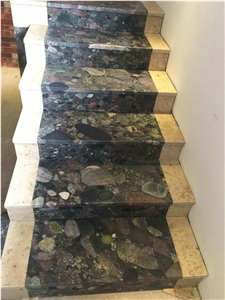 China Multi-Color Granite-Color Pearl Polished Stairs & Steps