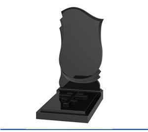 China Shanxi Black Granite Russian Style Polished Tombstones