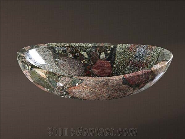 Low Price Wash Basin with China Multi-Color Granite