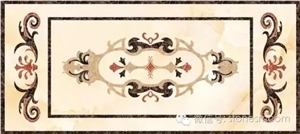 Marble Water-Jet Medallion, Floor Medallions, Square Medallions