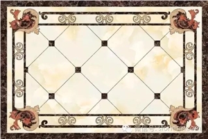 Marble Water-Jet Medallion, Floor Medallions, Square Medallions