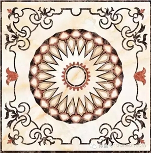 Marble Water-Jet Medallion, Floor Medallions, Square Medallions