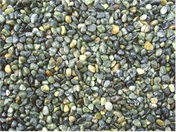 Mixed Green and Black Polished Pebble
