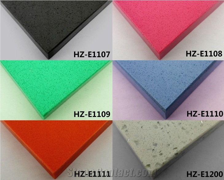 Multicolor Solid Surface Engineered Quartz Tiles
