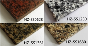 Multicolor Solid Surface Engineered Quartz Tiles
