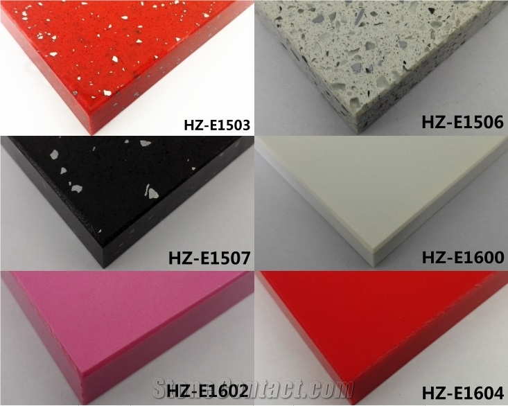Multicolor Solid Surface Engineered Quartz Tiles