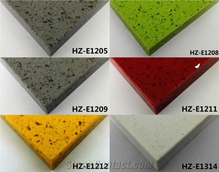 Multicolor Solid Surface Engineered Quartz Tiles