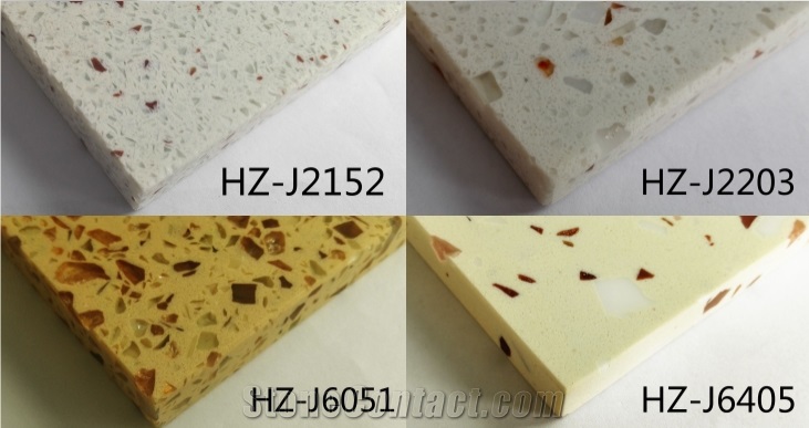 Beautiful Multicolor Solid Surface Engineered Quartz Tiles