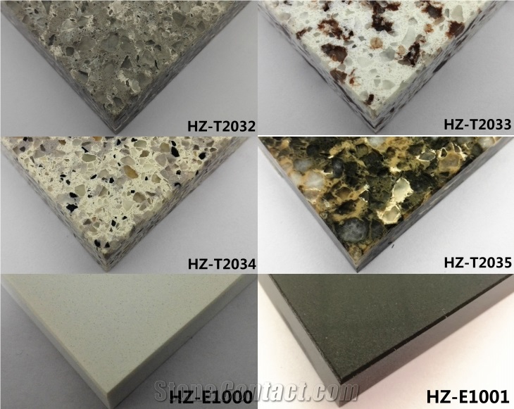 High Quality Multicolor Solid Surface Quartz Tiles