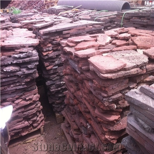Red Volcanic Basalt Slabs & Tiles