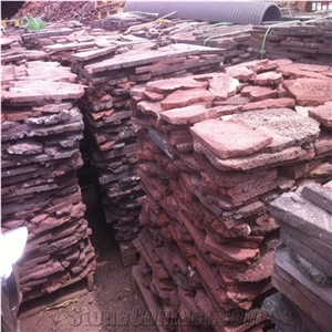 Red Volcanic Basalt Slabs & Tiles