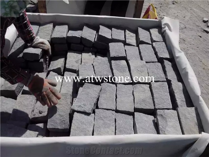 Dark Grey Granite G654 Cobble Stones & Cube Stone & Paver