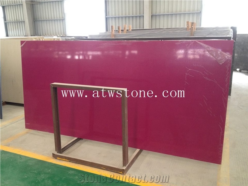 Pure Dark Rosy Quartz Stone Slabs