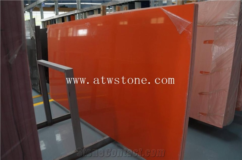 Pure Orange Quartz Stone Slabs