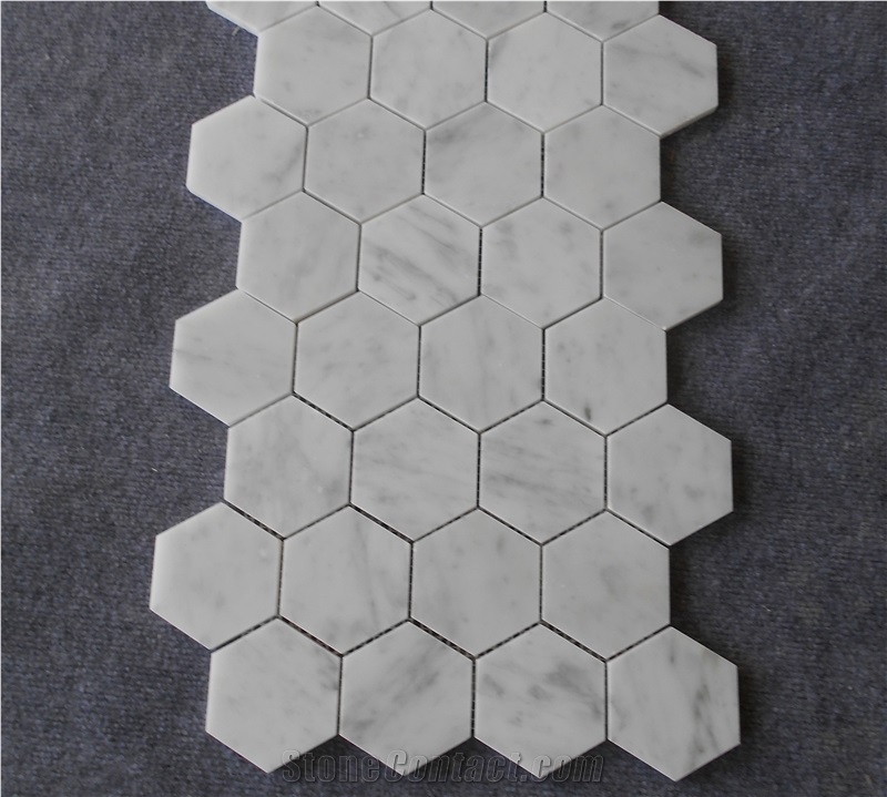 Beautiful New Mosaic Carrara White Marble Mosaic Wall Tile