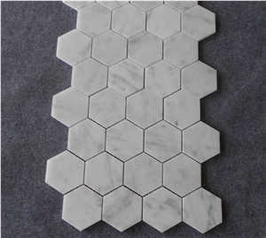 Beautiful New Mosaic Carrara White Marble Mosaic Wall Tile