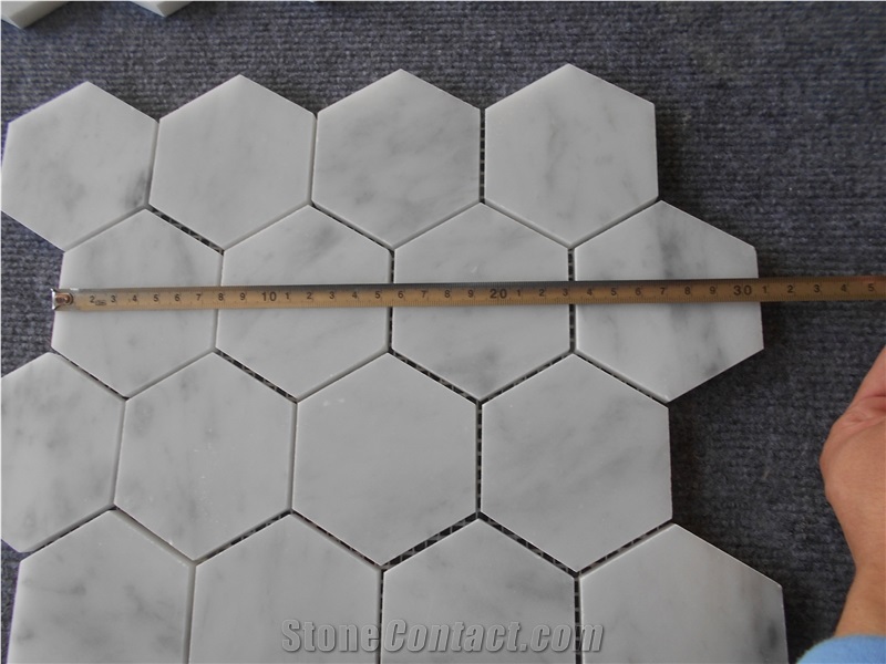 Beautiful New Mosaic Carrara White Marble Mosaic Wall Tile