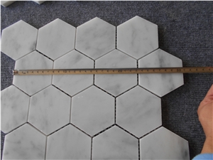 Beautiful New Mosaic Carrara White Marble Mosaic Wall Tile