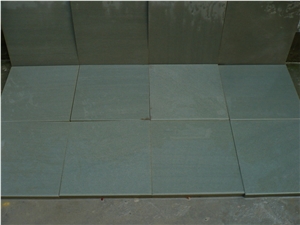 China Natural Honed Green Sandstone Slabs & Tiles