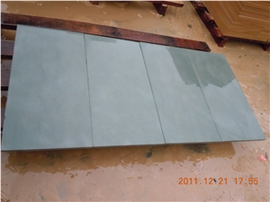 China Natural Honed Green Sandstone Slabs & Tiles