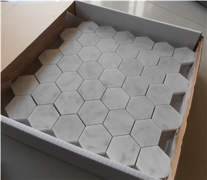 Made in China New Carrara White Marble Mosaic Bath
