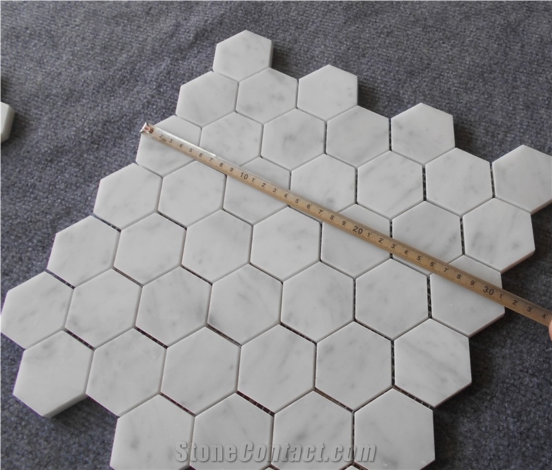 Made in China New Carrara White Marble Mosaic Bath