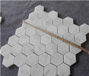 Made in China New Carrara White Marble Mosaic Bath