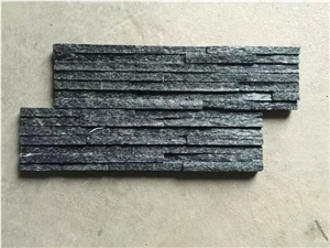 Black Quartz Flowing Water Wall Veneer Culture Stone Feature Wall