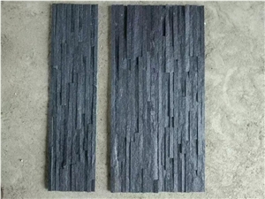 Black Quartz Flowing Water Wall Veneer Culture Stone Feature Wall