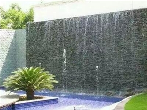 Black Quartz Flowing Water Wall Veneer Culture Stone Feature Wall