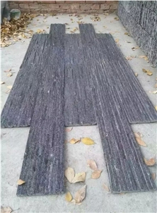 Black Quartz Flowing Water Wall Veneer Culture Stone Feature Wall