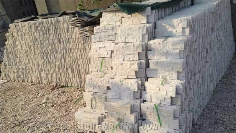 White Quartzite Culture Stone Wall Cladding Veneer in Stock Good Prices