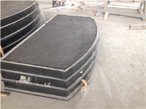 Granite Curved Fireplace Hearth Slab, Shanxi Black Granite Fireplace Hearth