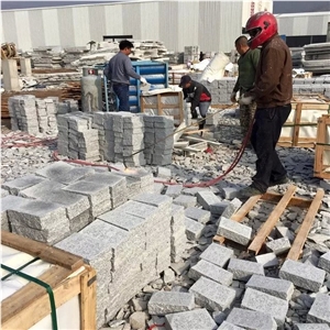 G603 Grey Granite Cubestone Pavers/ Cobble Stone Flooring Paving Sets Exterior Stone