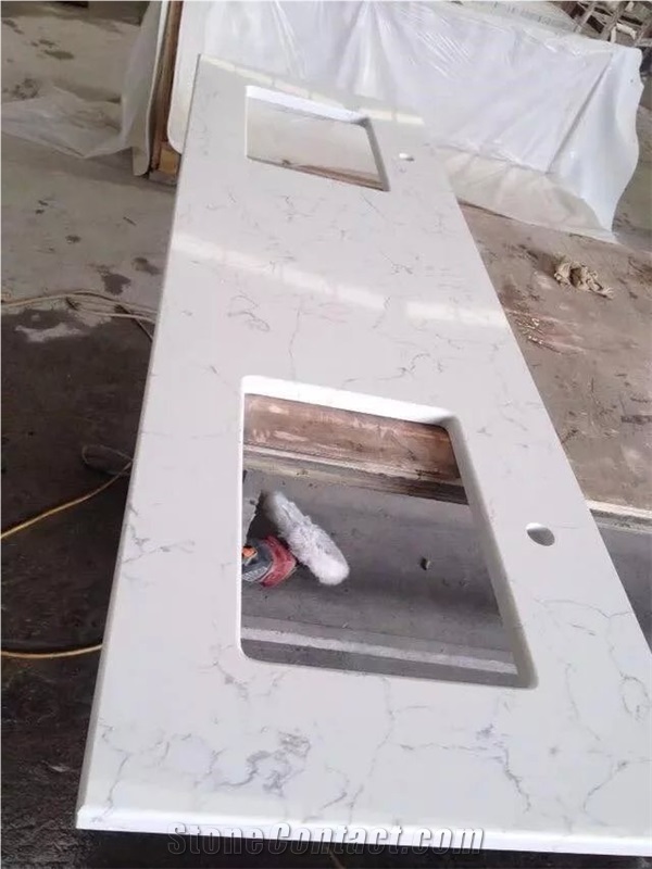 Niya-White Artificial White Marble Bathroom Top/Vanity Tops/ Engineered Stone Bathtops/Solid Surface Custom Tops