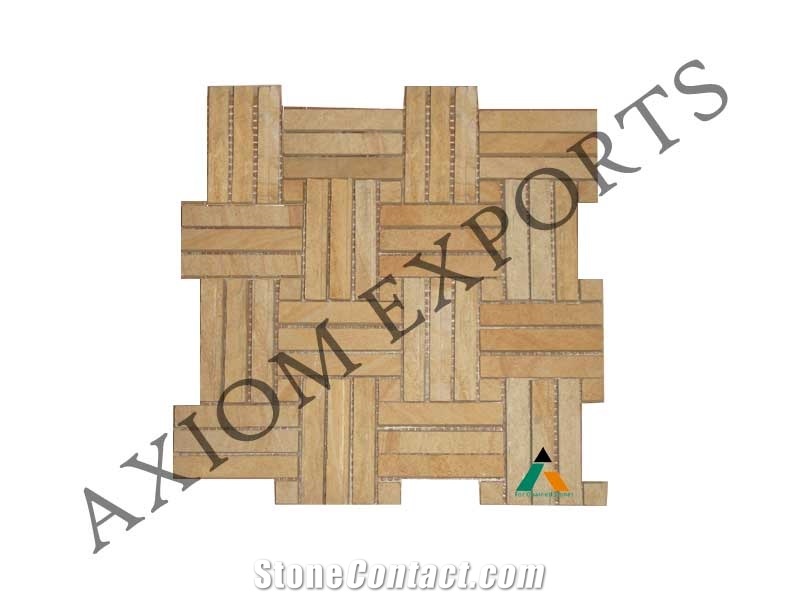 Mosaic Tiles Teak Wood Sandstone