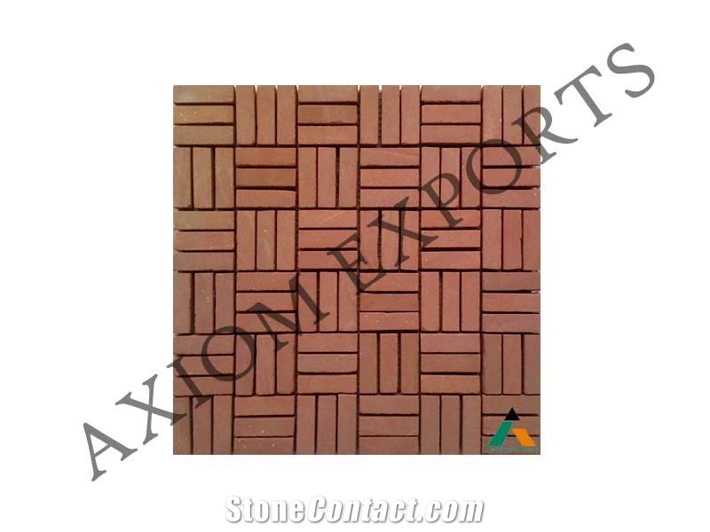Mosaic Tiles Teak Wood Sandstone