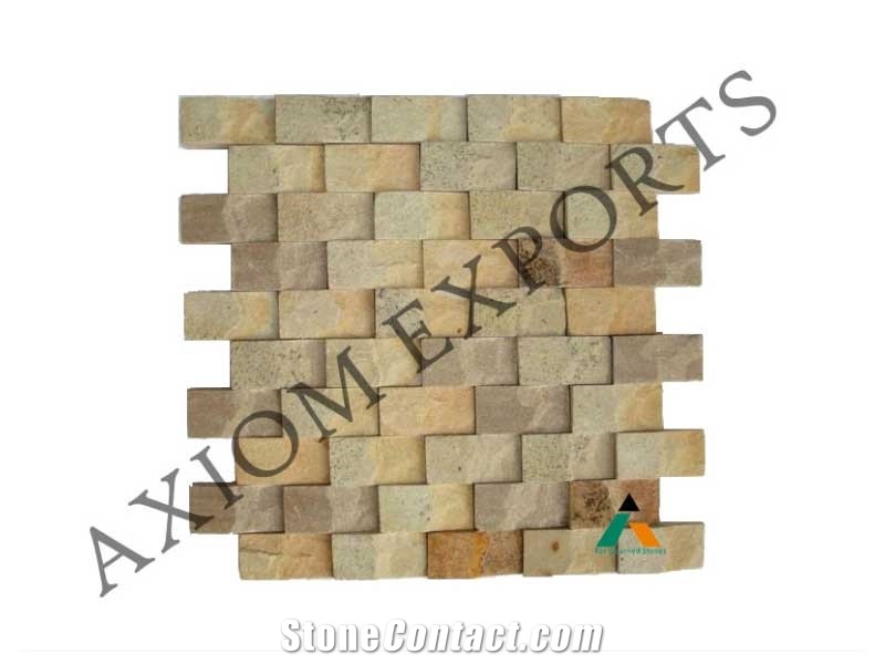 Mosaic Tiles Teak Wood Sandstone
