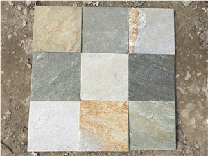Good Colors P014 Natural Slate Floor Tiles, China Slate Patio Tile, P014 Yellow Slate