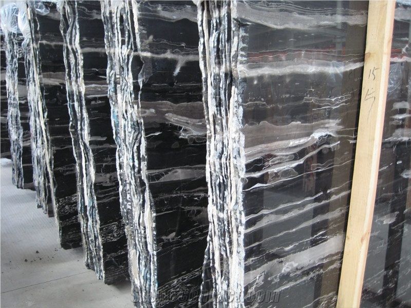 Cheapest Shaoyang Black Marble Slabs,Yinhe Black and White Marble Slabs for Sale,Yinhe Black Marble Floor Covering Slabs