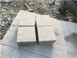 China G341 Granite Cube Stone & Paver, Grey Granite Flamed Paving Stone