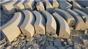 China G341 Light Grey Granite Fine Picked Radius Kerbstones