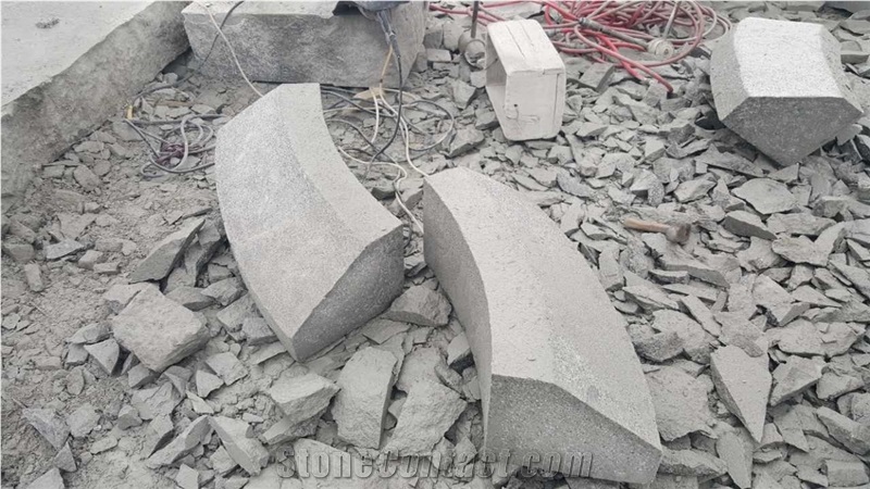 China G341 Light Grey Granite Fine Picked Radius Kerbstones