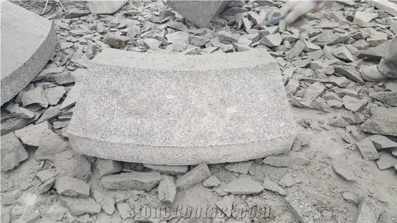 China G341 Light Grey Granite Fine Picked Radius Kerbstones